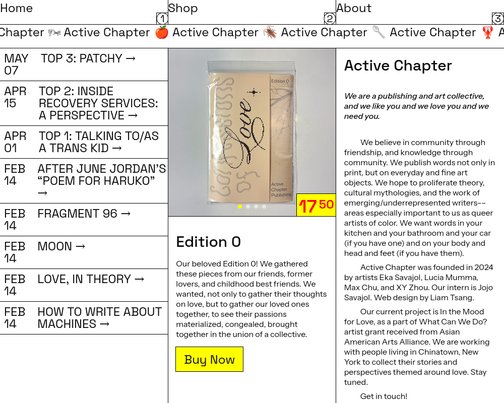 Screenshot of work
